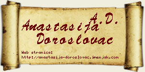 Anastasija Doroslovac vizit kartica